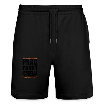 L’équipe de la fête de Prague - Short de jogging bio TRAINER Stanley/Stella unisexe - noir - Devant - Nik (191cm) & Marisol (170cm)
