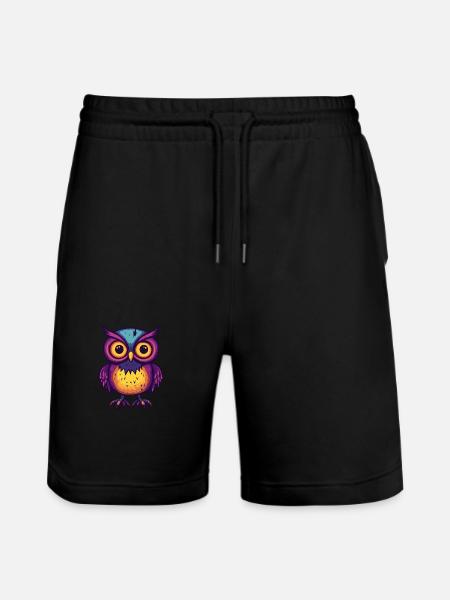 Owl Halloween Animal - Stanley/Stella Trainer Unisex Organic Jogging Shorts - black