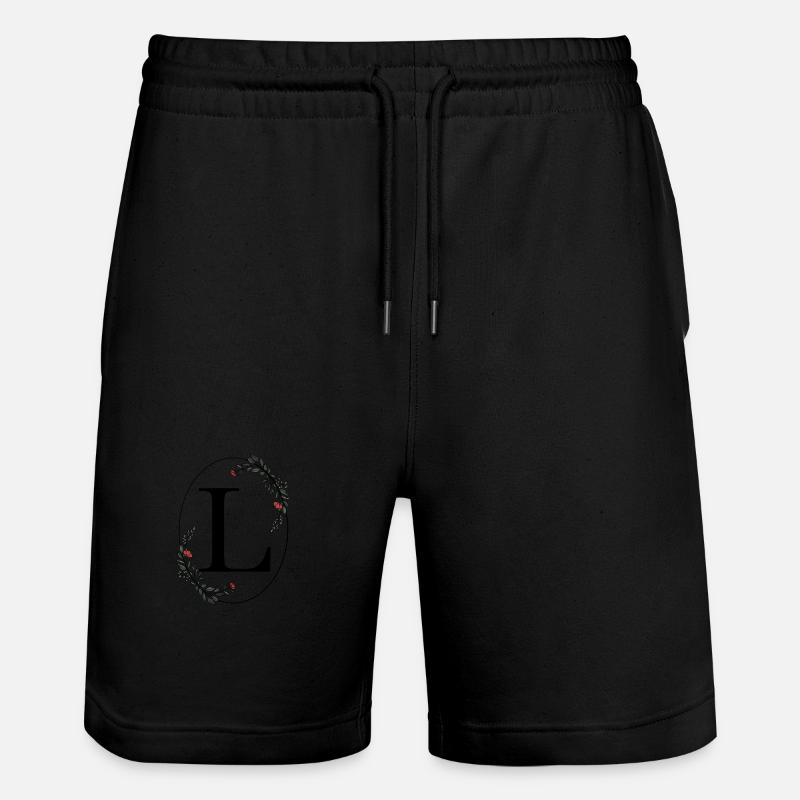 Buchstabe L - Stanley/Stella Unisex Bio Joggingshorts Trainer  - Schwarz