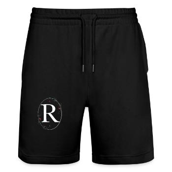 Lettre R - Short de jogging bio TRAINER Stanley/Stella unisexe - noir - Devant - Nik (191cm) & Marisol (170cm)