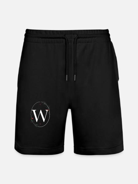 Letter W - Stanley/Stella Trainer Unisex Organic Jogging Shorts - black