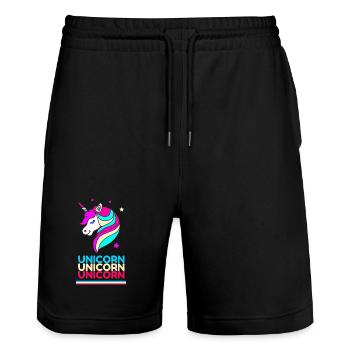 Licorne Licorne Licorne - Short de jogging bio TRAINER Stanley/Stella unisexe - noir - Devant - Nik (191cm) & Marisol (170cm)