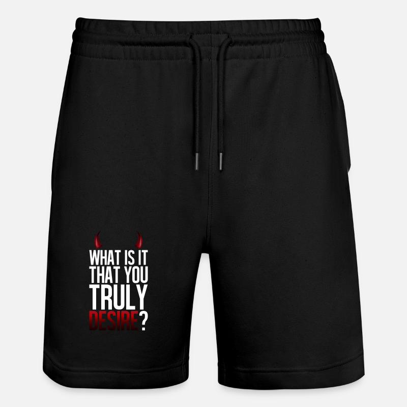 Truly Desire Question Tee - Stanley/Stella Trainer Unisex Organic Jogging Shorts - black