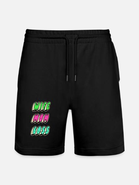 wife mom boss - Stanley/Stella Trainer Unisex Organic Jogging Shorts - black