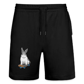 Rabbit Skater Skateboard - Stanley/Stella Trainer Unisex Organic Jogging Shorts - black - Front - Nik (191cm) & Marisol (170cm)