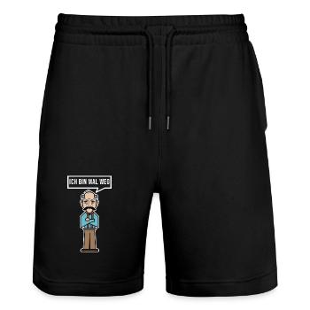 Senior Pensionierung Ruhestand Freiheit Statement - Stanley/Stella Unisex Bio Joggingshorts Trainer  - Schwarz - Vorne - Nik (191cm) & Marisol (170cm)