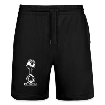 Piston Tuner Passion Auto Racing Motor icon Logo - Stanley/Stella Trainer Unisex Organic Jogging Shorts - black - Front - Nik (191cm) & Marisol (170cm)