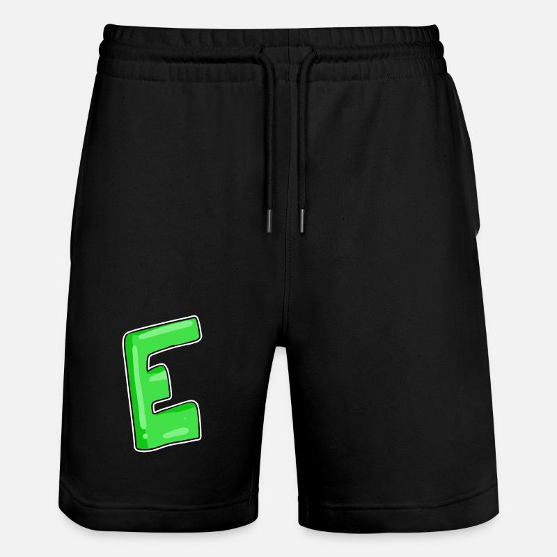 Letter E Initial point - Stanley/Stella Trainer Unisex Organic Jogging Shorts - black