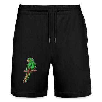 Bird, Bird Lover, Animal, Parrot, Pet, Zoo - Stanley/Stella Trainer Unisex Organic Jogging Shorts - black - Front - Nik (191cm) & Marisol (170cm)