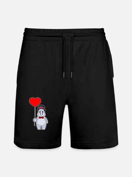 Hippopotamus Groom Balloon Wedding - Stanley/Stella Trainer Unisex Organic Jogging Shorts - black