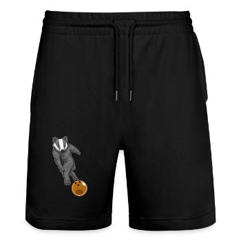 Dachs Bowling Bowlingkugel - Stanley/Stella Unisex Bio Joggingshorts Trainer  - Schwarz - Vorne - Nik (191cm) & Marisol (170cm)
