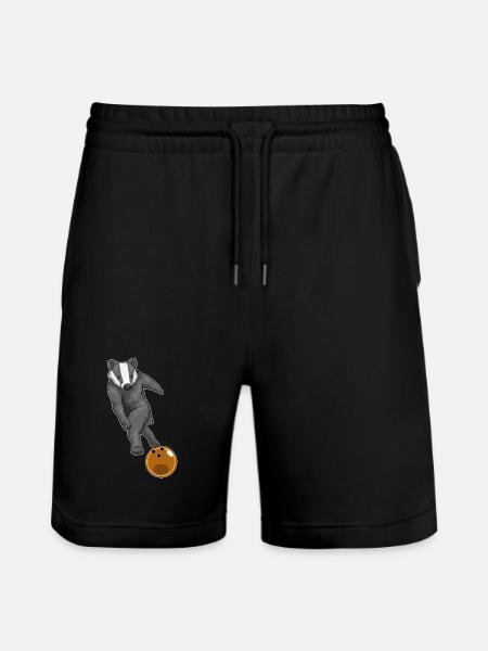 Dachs Bowling Bowlingkugel - Stanley/Stella Unisex Bio Joggingshorts Trainer - Schwarz