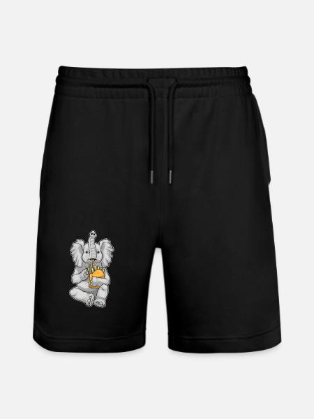 Elephant French fries - Stanley/Stella Trainer Unisex Organic Jogging Shorts - black