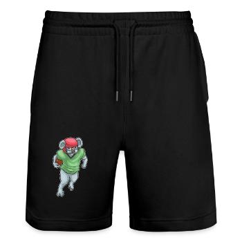 Koala American Football Sports - Stanley/Stella Trainer Unisex Organic Jogging Shorts - black - Front - Nik (191cm) & Marisol (170cm)