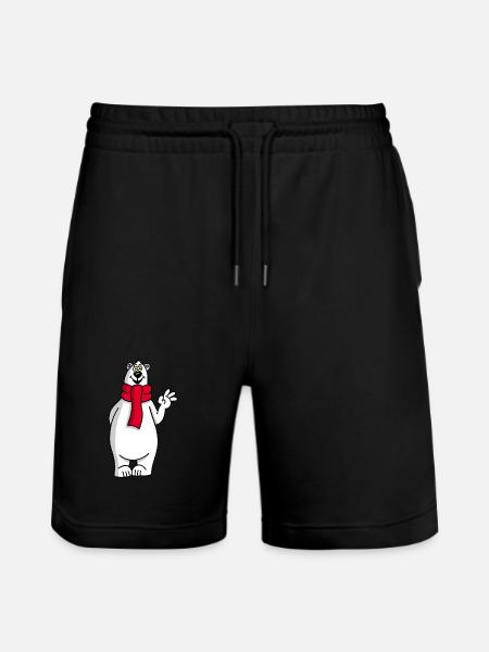 Funny polar bear - Stanley/Stella Trainer Unisex Organic Jogging Shorts - black