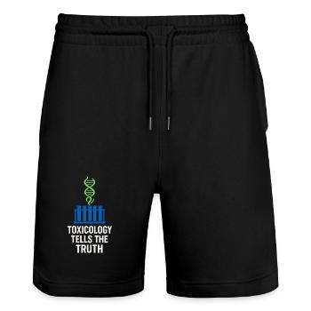 Forensische Chemikerin Crime Lab Toxicology - Stanley/Stella Unisex Bio Joggingshorts Trainer  - Schwarz - Vorne - Nik (191cm) & Marisol (170cm)