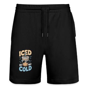 Glacé mais pas froid Café glacé Humour Été - Short de jogging bio TRAINER Stanley/Stella unisexe - noir - Devant - Nik (191cm) & Marisol (170cm)