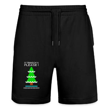 ä tännsch ́n please - Stanley/Stella Trainer Unisex Organic Jogging Shorts - black - Front - Nik (191cm) & Marisol (170cm)