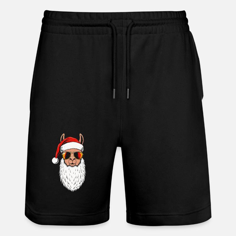 Santa Lama Fun Design Noël - Short de jogging bio TRAINER Stanley/Stella unisexe - noir