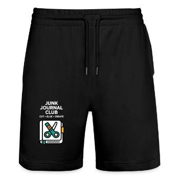Junk Journal Club Cut Glue Create - Stanley/Stella Unisex Bio Joggingshorts Trainer  - Schwarz - Vorne - Nik (191cm) & Marisol (170cm)