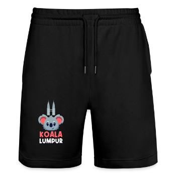 Koala Lumpur Cute Travel Pun Design - Stanley/Stella Unisex Bio Joggingshorts Trainer  - Schwarz - Vorne - Nik (191cm) & Marisol (170cm)