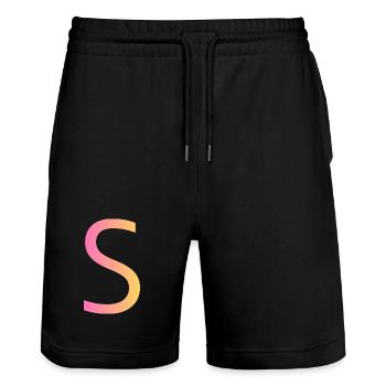 S - Stanley/Stella Unisex Bio Joggingshorts Trainer  - Schwarz - Vorne - Nik (191cm) & Marisol (170cm)