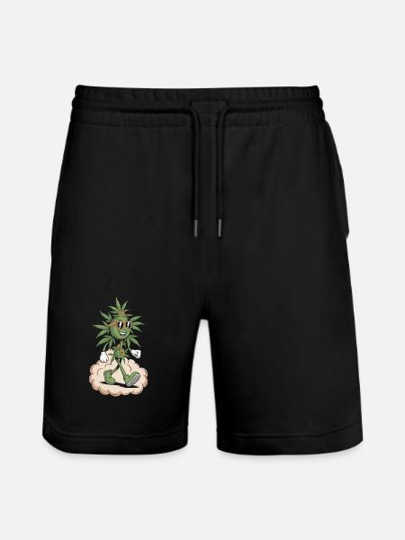 Cannabis Weed T-Shirt mit Sonnenbrille - Stanley/Stella Unisex Bio Joggingshorts Trainer  - Schwarz