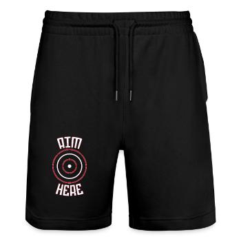 Dart Dartboard Dartpfeil - Stanley/Stella Trainer Unisex Organic Jogging Shorts - black - Front - Nik (191cm) & Marisol (170cm)