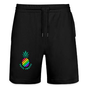 Pride / LGBTQ / Ananas / Tutti Frutti - Stanley/Stella Unisex Bio Joggingshorts Trainer  - Schwarz - Vorne - Nik (191cm) & Marisol (170cm)