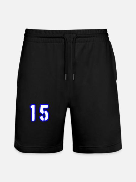 15 Number Symbol - Stanley/Stella Trainer Unisex Organic Jogging Shorts - black