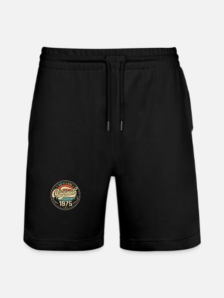 Original 1975 Vintage - 1975 fødselsdagsgave - Stanley/Stella Trainer økologiske unisex joggingshorts - sort
