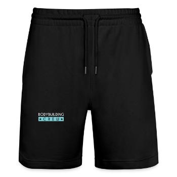 Équipe de musculation - Short de jogging bio TRAINER Stanley/Stella unisexe - noir - Devant - Nik (191cm) & Marisol (170cm)