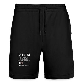 Ich Bin 45! - 45. Geburtstag 45 - Stanley/Stella Unisex Bio Joggingshorts Trainer  - Schwarz - Vorne - Nik (191cm) & Marisol (170cm)