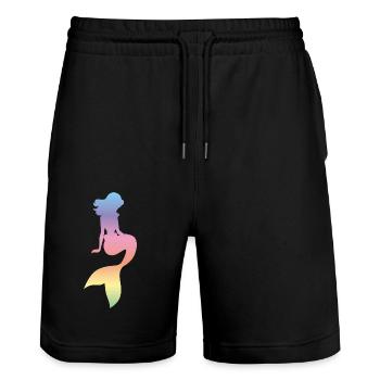 Sirène - Short de jogging bio TRAINER Stanley/Stella unisexe - noir - Devant - Nik (191cm) & Marisol (170cm)