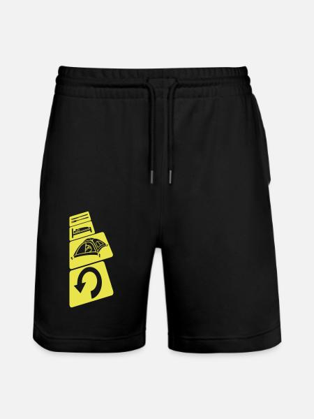 Repeat outdoor camping daily - Stanley/Stella Trainer Unisex Organic Jogging Shorts - black