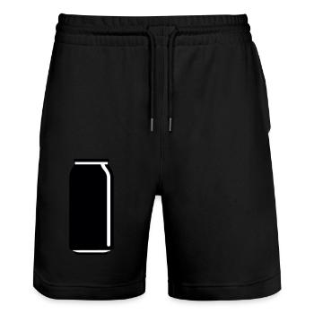 eine Dose Getränk - Stanley/Stella Unisex Bio Joggingshorts Trainer  - Schwarz - Vorne - Nik (191cm) & Marisol (170cm)