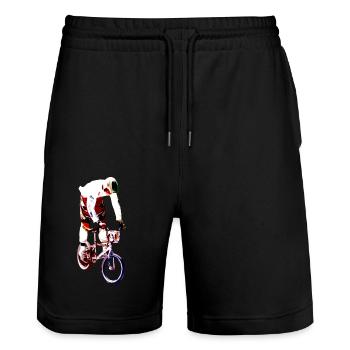BMX - Stanley/Stella Unisex Bio Joggingshorts Trainer  - Schwarz - Vorne - Nik (191cm) & Marisol (170cm)
