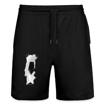 Portugal Map Frames Real Football - Stanley/Stella Trainer Unisex Organic Jogging Shorts - black - Front - Nik (191cm) & Marisol (170cm)