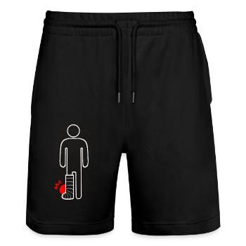 Gebrochenes Bein - Stanley/Stella Unisex Bio Joggingshorts Trainer  - Schwarz - Vorne - Nik (191cm) & Marisol (170cm)