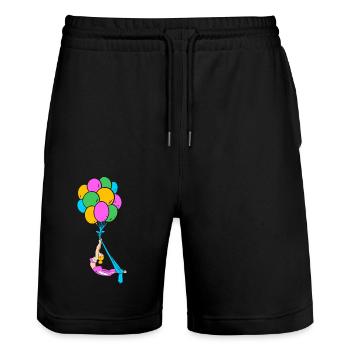 Aerial Yoga Air Yoga - Stanley/Stella Unisex Bio Joggingshorts Trainer  - Schwarz - Vorne - Nik (191cm) & Marisol (170cm)