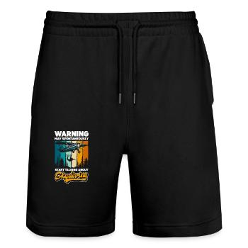 Saut en parachute Sports extrêmes Base Jump - Short de jogging bio TRAINER Stanley/Stella unisexe - noir - Devant - Nik (191cm) & Marisol (170cm)