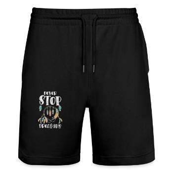 Traumfänger Wunsch Glück Liebe - Stanley/Stella Unisex Bio Joggingshorts Trainer  - Schwarz - Vorne - Nik (191cm) & Marisol (170cm)