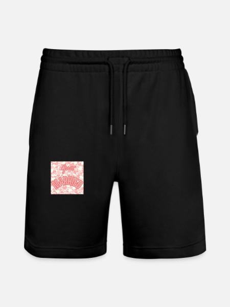 JUST MARRIED,VIVE LES MARIES,EVJF,SAINT VALENTIN - Short de jogging bio TRAINER Stanley/Stella unisexe - noir