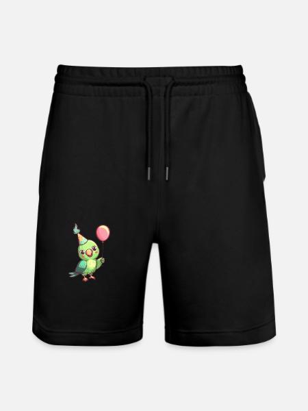 Parrot Birthday Comic - Stanley/Stella Trainer Unisex Organic Jogging Shorts - black
