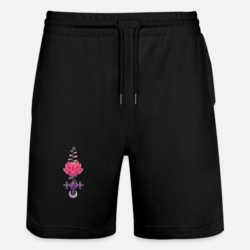 Ätherisches Lotusblütensymbol - Stanley/Stella Unisex Bio Joggingshorts Trainer  - Schwarz
