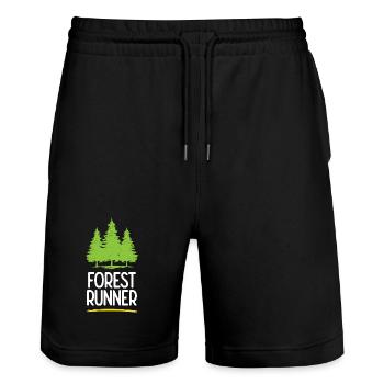 Forest Runner - Stanley/Stella Trainer Unisex Organic Jogging Shorts - black - Front - Nik (191cm) & Marisol (170cm)