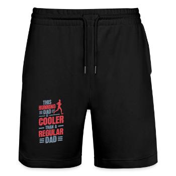 Laufender Papa - Stanley/Stella Unisex Bio Joggingshorts Trainer  - Schwarz - Vorne - Nik (191cm) & Marisol (170cm)