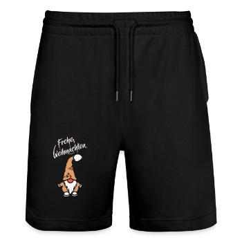 Joyeux Noël Symbole Diablotin Icône Barbe Blanche - Short de jogging bio TRAINER Stanley/Stella unisexe - noir - Devant - Nik (191cm) & Marisol (170cm)