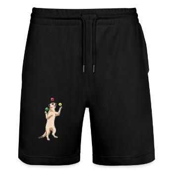 Erdmännchen Jongleur Jonglieren - Stanley/Stella Unisex Bio Joggingshorts Trainer  - Schwarz - Vorne - Nik (191cm) & Marisol (170cm)
