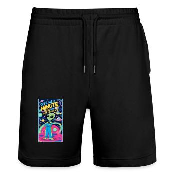 Donnez-moi une minute pour compliquer les choses - Short de jogging bio TRAINER Stanley/Stella unisexe - noir - Devant - Nik (191cm) & Marisol (170cm)